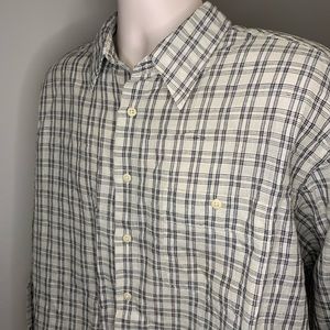 YVES SAINT LAURENT Gray Button Down Sz 17 34-35